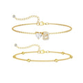 CAROVO Gold Ankle Bracelets for Women Waterproof 14K Real Gold Plated CZ Initial Anklet for Women Dainty Layered Letter A-Z Heart Ankle Bracelets Handmade Adjustable Anklet Summer Beach Jewelry - style: B