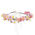 AWAYTR Flower Hippie Floral Crown - Boho Sunflower Headband for Women, Hippie Costume and Hair Accessories (Purple/Pink/White) - color: Purple/Pink/White