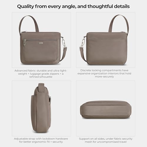 Travelon Anti-Theft Classic Small East/West Crossbody - color: Hazelnut