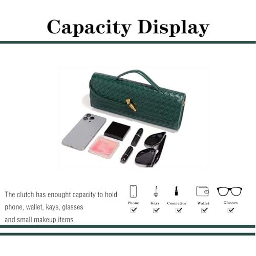 Handmade Woven Evening Bag for Women Casual Clutch Purse Leather Shoulder Handbag Fashion Crossbody Bag