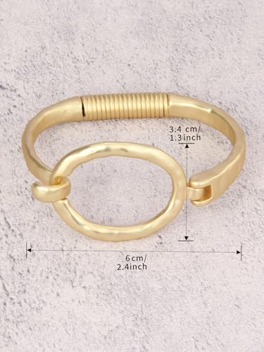 Gold Cuff Bracelet for Women Silver Beaded Bracelets Open Bangle Stackable Stretch Bead Bracelet Boho Jewelry Gifts for Wife Couple - style: Chunky Gold Bangles