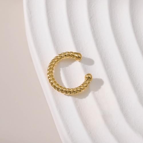 Ear Cuffs Non Piercing 14K Gold Plated Ear Cuff Earrings for Women Trendy Clip on Cartilage Earring Stacks Non Pierced Adjustable Fake Earrings Set Jewelry - color: B3:gold rhinestone ear cuff 4pcs