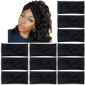 Yeshan Black Headbands for Women No slip Wide Stretchy Headband Twist Knotted Head bands Yoga Workout Sport Hair bands,Pack of 12 - color: No10(Mixed 12 pcs)