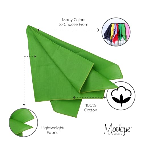 Motique Accessories Solid Color Bandana - Set of 6 Bandannas - color: Light Olive