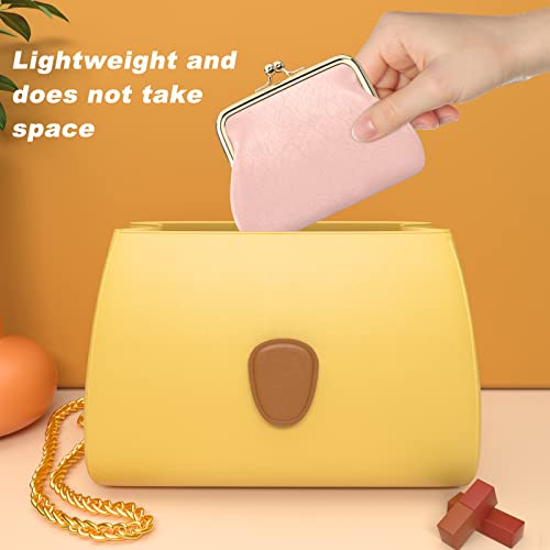 Coin Purse, Small PU Leather Change Purse, Coin Wallet with Clasp, Car Change Holder Pouch for Woman Men Kids Girls, Pink - color: Pink