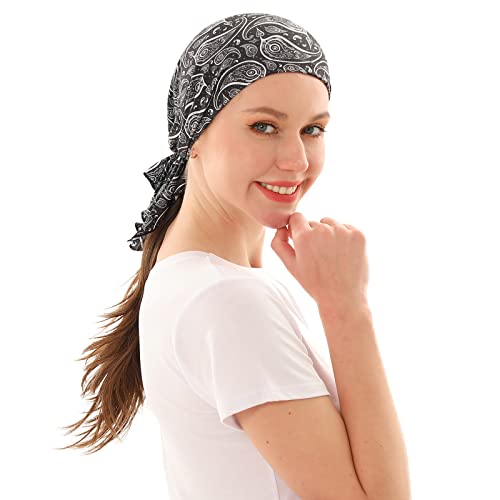 KAKU NANU Women Turban Chemo Beanies Pre Tied Caps Baggy Slouchy Headwear Sleep Scarf - color: Bohemian Tied