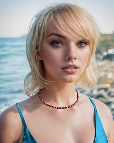 Simple Choker Necklace for Women Real Stone and Crystals Necklaces 4mm Beaded Choker Jewelry Meditation Gift for Women (16"+2") - style: Redstone