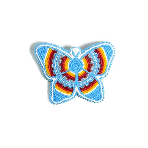 Beaded Hair Clips Native American Style Handmade Collection (Butterfly (Skyblue)) - color: Butterfly (Skyblue)