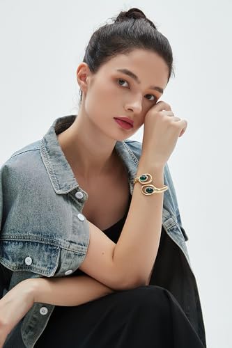 Chunky Gold Bracelet Trendy Gold Cuff Bracelets for Women Statement Silver Arm Cuffs Bangles Arm Punk Jewelry Accessories - style: Gold Bengals