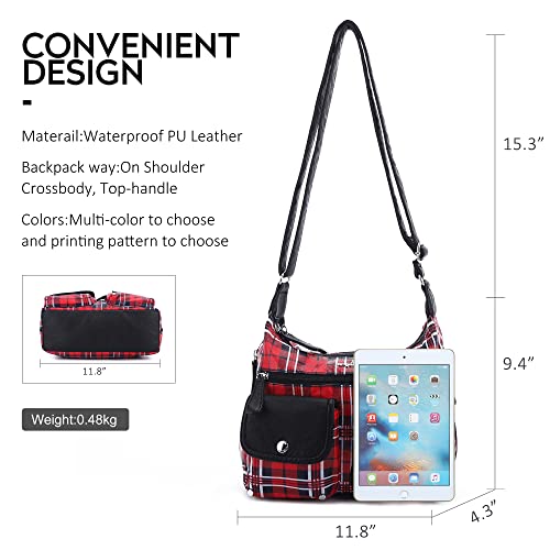 Angel Kiss Crossbody Bags for Women, Ladies Shoulder Handbags and Purses Medium Faux Leather Pocketbooks | Ladies - color: 1red/Black