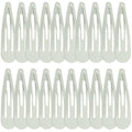 WILLBOND 30 Pieces 3.1 Inch Large Metal Snap Hair Clips Nonslip Barrettes Women Hair Accessories (White) - color: White, style: Minimalist