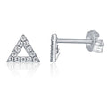 PAVOI 14K Gold Plated 925 Sterling Silver Stud Earrings for Women - Dainty Geometrical Bar Triangle Heart Earrings - Valentines Day Trendy Jewelry - style: Delta