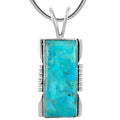 Turquoise Pendant Necklace Sterling Silver 925 (Sterling Silver Pendant with 20" Stainless Chain) - color: Turquoise