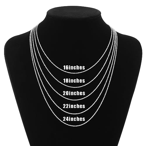Gacimy 925 Sterling Silver Rope Chain for Women Men, 1.2mm 1.5mm 1.8mm Width 16 18 20 22 24 Inches Length - size: 24 Inches, style: 1.5MM-Width