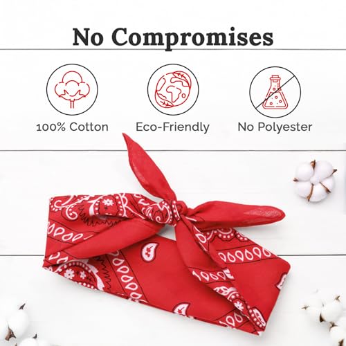 AURAE Bandana – 100% Cotton & Natural Fibers – Bandana Scarf with No Polyester – Soft, Durable & Machine Washable - color: Black