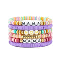 Elegance 11 designs Heishi Beaded Bracelets For Women Polymer Clay Colorful Surfer Stackable Beads Boho Bracelet Summer Beach Jewelry - color: Fresh Purple