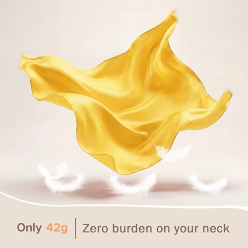 American Trends Women Silk Feeling Scarf Satin Head Scarves Square Wrap Neck Scarf Lightweight Silk Like Bandana - color: 02 Yellow