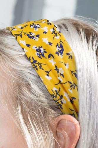 TERSE Headbands for Women Trendy Floral Print - Non Slip Summer Head Bands Soft Fabric Hair Bands for Workout Yoga Running Sport - color: Headbands Color-Floral Print B