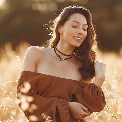 HUASAI Choker Necklace for Women Boho Necklaces Country Concert Outfits for Women Layered Western Choker Necklace Boho Cowgirl Jewelry Accessories Dress - color: A:Boho Choker Necklace