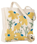 Miss Adola Embroidery Tote Bag with Pocket & Buckle - Reusable Canvas Tote for Women Cute Aesthetic Work Shopping Grocery Bag - style: Daisy
