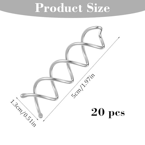 Molain 20 Pcs Spiral Hair Pins, Spiral Twist Hair Pins Spin Pins for Hair, Alloy Spirals Bobby Pins, Hair Bun Maker Bun Twist Spirals Hair Pin with Non-scratch Rounded Tips for Women (Silver) - color: Silver