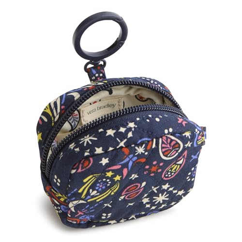 Premium Cotton Zip Earbud Bag Charm - color: Starry Paisley