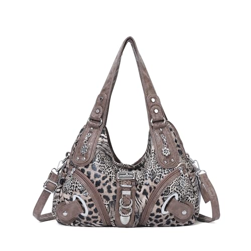 Angelkiss Hobo Purses and handbags for Women Satchel Handbag Women Purses Large Daily Shoulder Bags | Purses - color: Brown-leopard