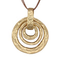 Bohemian Necklaces for Women Long Leather Necklace with Large Pendant Chunky Boho Hippie Jewelry Pendant Chocker Necklace - style: Large Gold Pendant Necklace