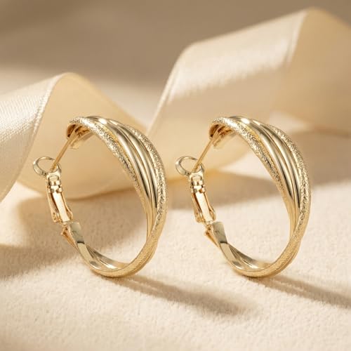 4 Pair Small Gold Hoop Earrings for Women Sensitive Ears - Hypoallergenic 14k Real Gold Plated Hoops Zirconia Cartilage Huggie Earrings Set Helix Piercing Earring Gold Jewelry for Women Gift - color: 1945 Hoop Gold