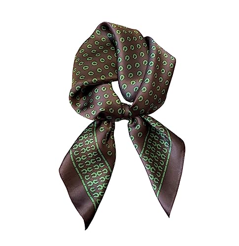 JERLA 100% Pure Mulberry Silk Square Scarf for Hair-27''x27'' Women Men Natural Silk Neckerchief Headscarf - color: Black and Green