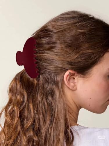 Vintage Red Velvet Hair Claw Clip, Luxe Velvet Texture Elegant French Barrette Non-Slip Hair Accessories for Women Hair Styling (Black) - color: Black