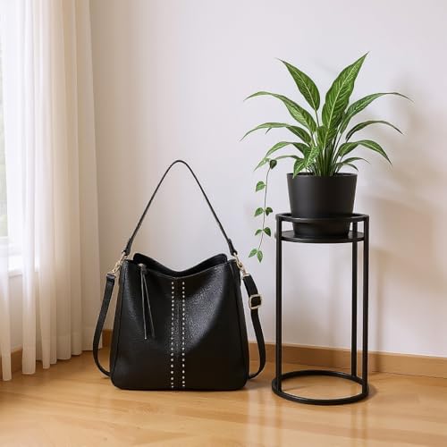 Montana West Hobo Bag for Women Crossbody Purse and Handbags Ladies Chic Shoulder Bags - color: Black