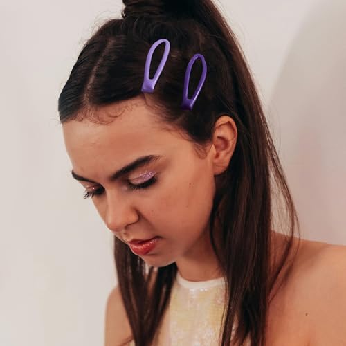 16 PCS Snap Hair Clips Metal Barrettes for Women Non Slip Barrettes for Thick and Thin Fine Hair,Bright Multiple Purple,2.36 x 0.43 Inches. - color: Bright Multiple Purple