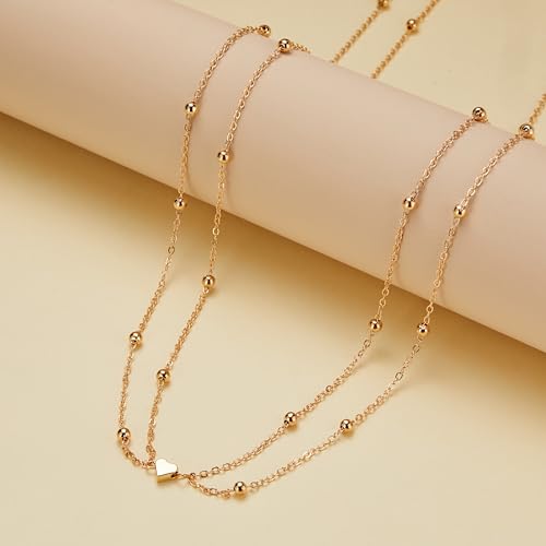 Belly Waist Chain Beads Layered Belly Chains Gold Plated Sexy Bikini Body Chain Adjustable Jewelry for Women - style: C-heart