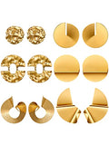 Glenmal Gold Statement Earrings for Women Large Gold Geometric Earrings Woven Twisted Leaf Earring Jewelry Gift - style: Round Style