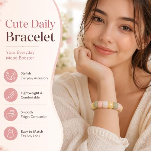 Fidget Bracelet Natural Bodhi Seeds Beaded Bracelets Zen Fidget Stretch Bracelets Alleviate Anxiety Stress Protection Healing Bodhi Jewelry Gifts for Women Men - color: A2:Fidget Bracelet