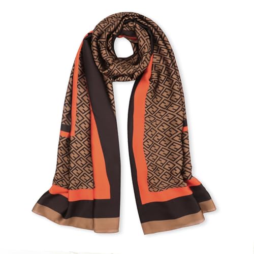 vimate 100% Large Silk Feeling Scarf-Women's Fashion Long Mulberry Silk Satin Neck Scarf Sunscreen Shawl Wrap Headscarf - color: Style 25