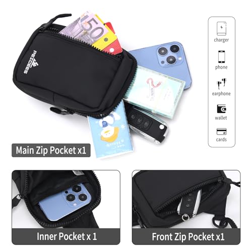 Peicees Small Crossbody Bag for Men Women Mini Sling Bag Travel Running Phone Daypack Cross Body Shoulder Bags, 2 Sizes, Small Rose - color: Rose, size: Small