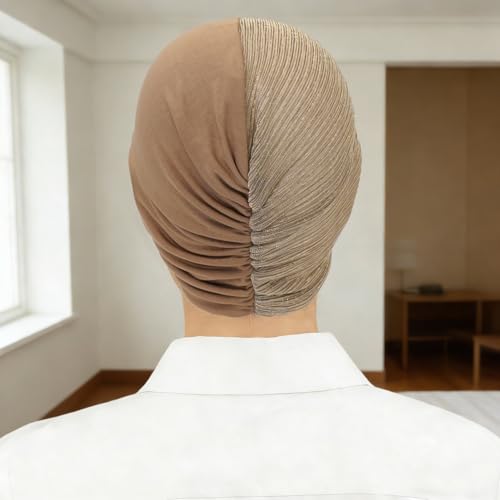 XYIYI Chemo Headwear Turban for Women, Cancer Patients Head Wrap Cover Hat for Hair Loss - color: Khaki