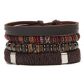 HZMAN Wrap Bracelets Men Women, Hemp Cords Wood Beads Ethnic Tribal Bracelets, Leather Wristbands - style: Upgraded version