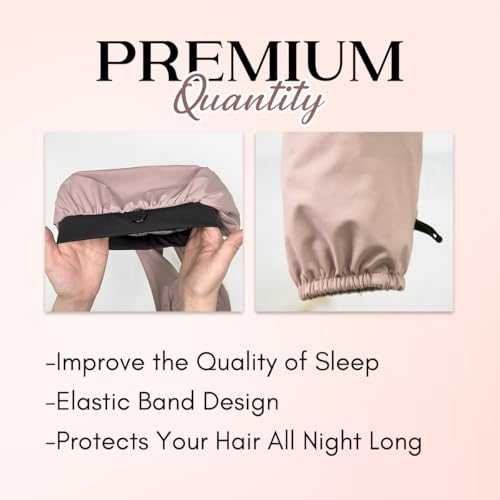Bonnet for Braids, Braid Bonnets for Sleeping Women, Long Hair for Women, 2 in 1 Hair & Braids Protection - color: Nude Pink