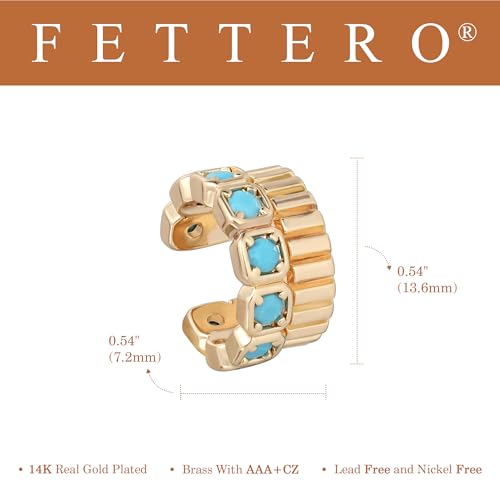 FETTERO Ear Cuff Earrings for Women Non Piercing 14K Gold Plated Ear Cuffs for Non Pierced Ears Clip on Cartilage Earring Ligthweight Fake Earrings | Single - style: Tur-4 Claw Set