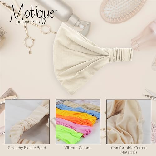 Motique Accessories Wide Cotton Head Band Solid Boho Yoga Style Soft Hairband for Women (Cream) - color: Cream