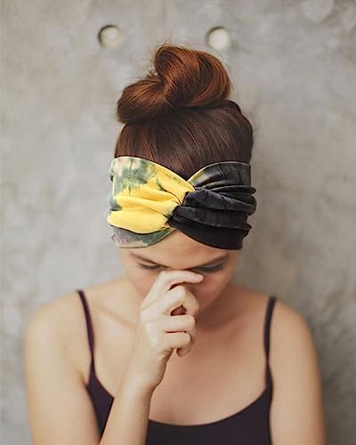 DRESHOW 6 Pack Extra Wide Headbands for Women Large Turban Headband Boho Head Wrap Elastic Hairbands Hair Twisted Knot Hair Accessories - color: 6 Pack: Fantasy Color