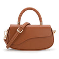 Milan Chiva Small Top Handle Purse for Women Elegant Crossbody Bag with Adjustable Strap for Evening Party & Daily Use - color: Brown