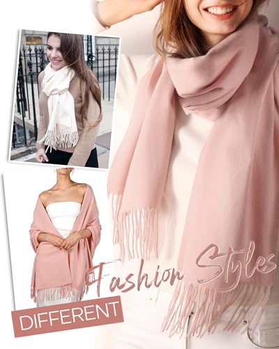 FURTALK Pashmina Shawl Wraps for Women Evening Dresses Blanket Scarves Fashion Scarf Wedding Gifts - color: 09-baby Pink