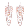 Bohemian Boho Tassel Dangle Drop Earrings for Women – Lightweight Filigree Gypsy Coin Chandelier Disc Charm Hoops – included Gift Box - style: Chandelier - Rose Gold