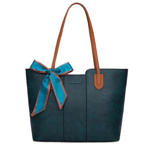 Montana West Tote Bags for Women Top Handle Satchel Purses - color: Teal Blue