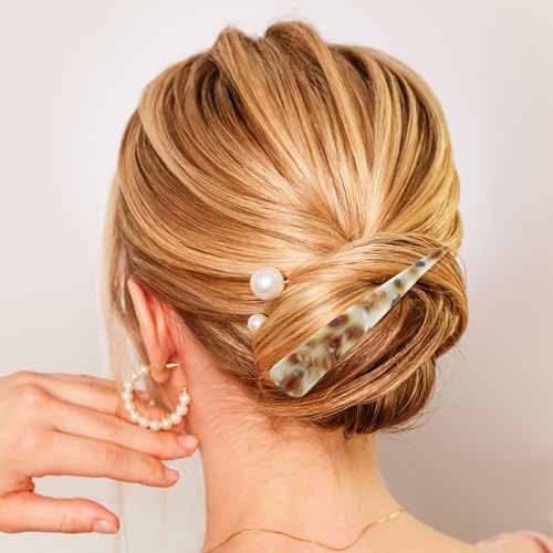 VOCOSTE 2 Pcs Long Metal Duckbill Hair Clips - Large Crocodile Clips for Thick & Thin Hair, 5.31"x0.83"x1.18", Coffee, Light Coffee