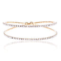 NTLX Crystal Bracelet for Women – Rhinestone Bangle Bracelet – Silver & Gold Plated - Flexible & Adjustable – Two Row - Bridal, Wedding, Prom, Party, Pageant, Evening, Casual, Bracelet - with Gift Box - color: Gold